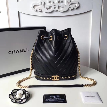 Chanel Hobo Bag Original Sheepskin Leather A94889 Black