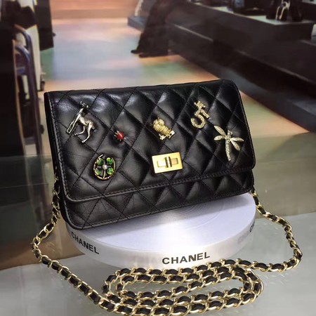 Chanel WOC mini Flap Bag Calfskin Leather A33814 Black