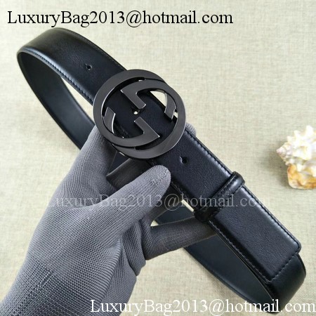 Gucci 38mm Leather Belt GG57049 Black