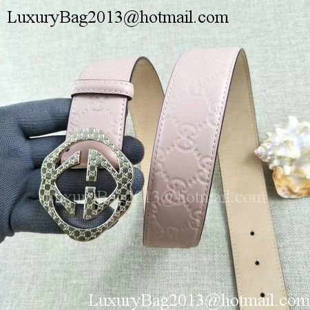 Gucci 38mm Leather Belt GG57098 Pink