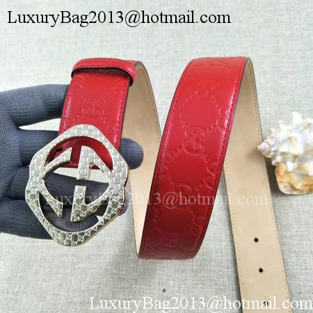 Gucci 38mm Leather Belt GG57098 Red