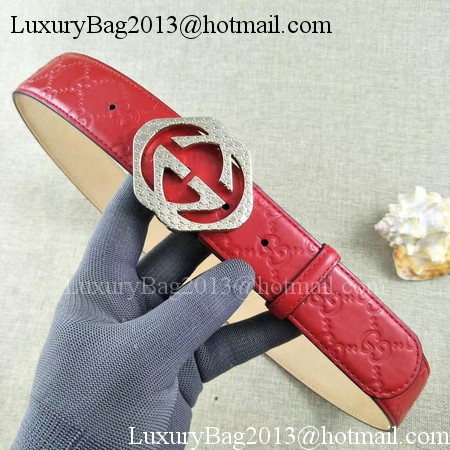 Gucci 38mm Leather Belt GG57098 Red