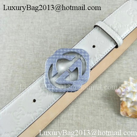 Gucci 38mm Leather Belt GG57098 White