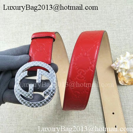Gucci 38mm Leather Belt GG57099 Red