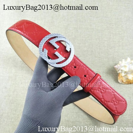 Gucci 38mm Leather Belt GG57099 Red