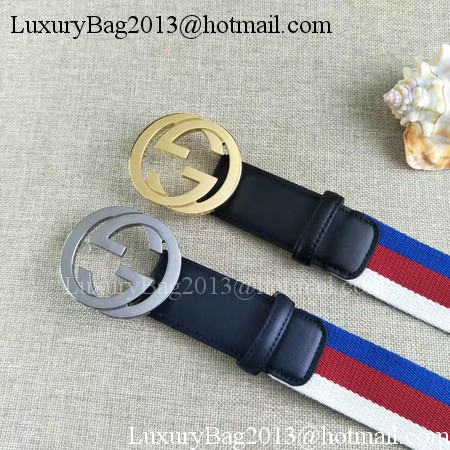 Gucci 40mm Leather Black Belt GG57560 Gold
