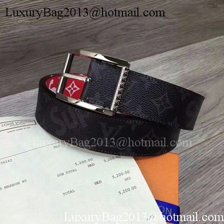 Louis Vuitton 40mm Monogram Belt M5898 Silver