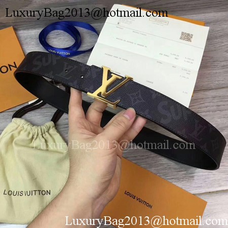 Louis Vuitton SPREME 40mm Black Belt M5899 Gold