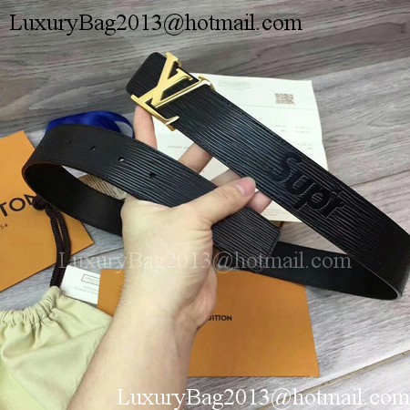 Louis Vuitton SPREME 40mm Black Epi Leather Belt M5897 Gold