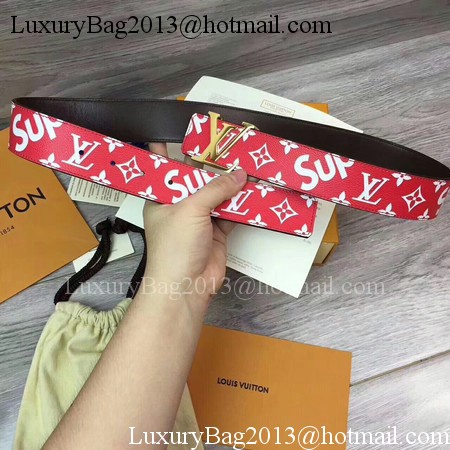 Louis Vuitton SPREME 40mm Red Belt M5899 Gold