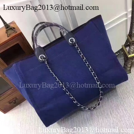 Chanel Canvas Tote Shopping Bag A68046 Royal