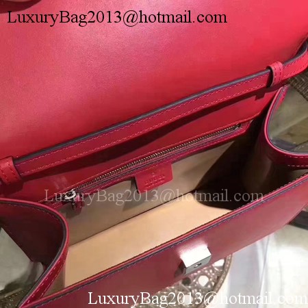 Gucci Bamboo Original Leather Top Handle Bag 453751 Red