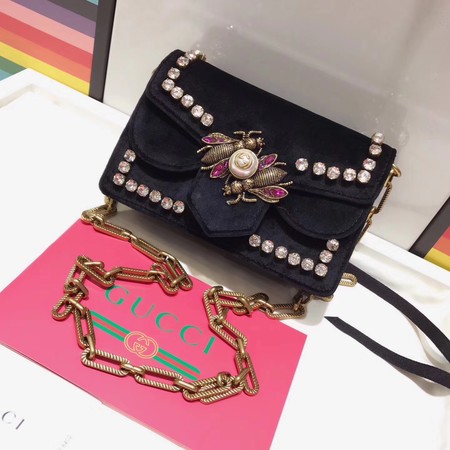 Gucci Broadway Velvet mini Bag 489218 Black