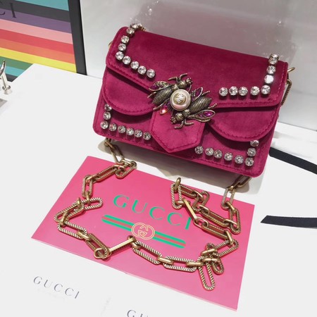 Gucci Broadway Velvet mini Bag 489218 Rose