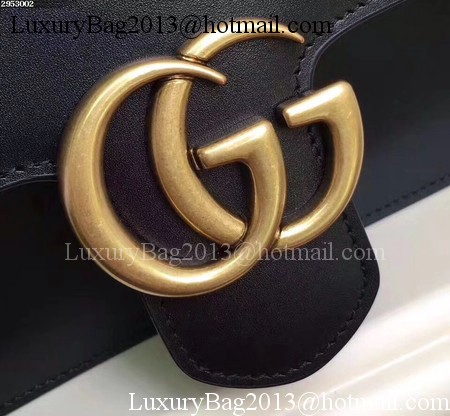 Gucci GG Marmont Leather mini Chain Bag 431384 Black