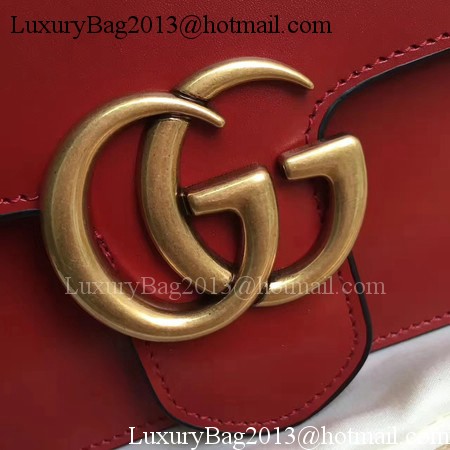 Gucci GG Marmont Leather mini Chain Bag 431384 Red