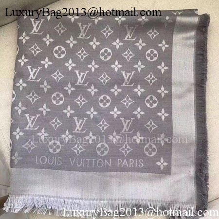 Louis Vuitton MONOGRAM DENIM Scarf M33695 Grey