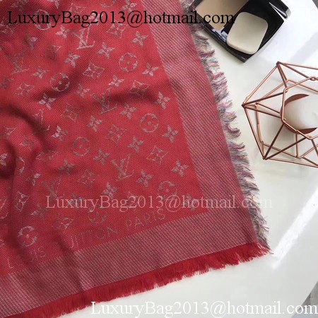Louis Vuitton MONOGRAM DENIM Scarf M33695 Red