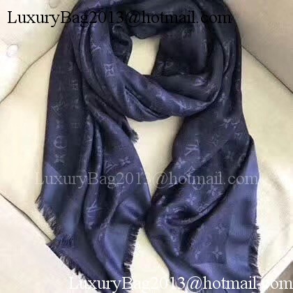 Louis Vuitton MONOGRAM DENIM Scarf M33695 Royal