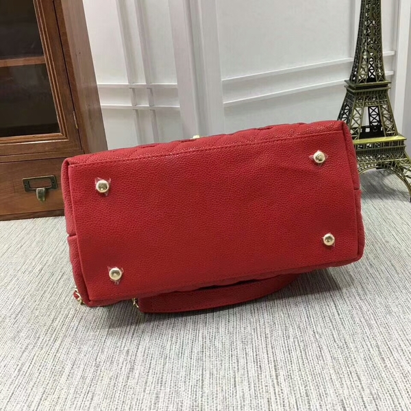 Chanel Caviar Leather Red Top Handle Bag 92991 Glod