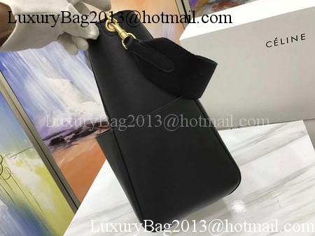 CELINE Sangle Seau Bag in Smooth Leather C3371 Black