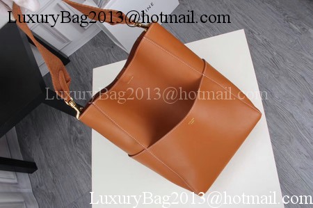 CELINE Sangle Seau Bag in Smooth Leather C3371 Brown