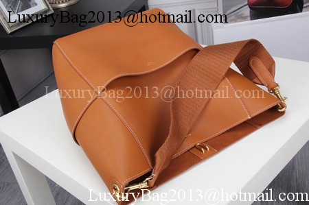 CELINE Sangle Seau Bag in Smooth Leather C3371 Brown