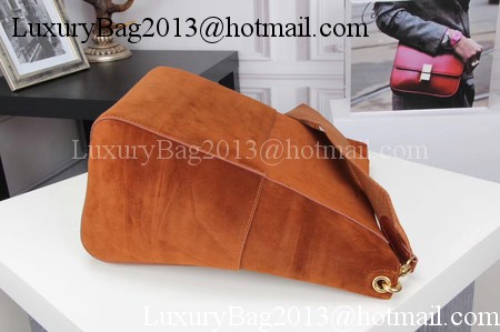 CELINE Sangle Seau Bag in Suede Leather C3371 Brown