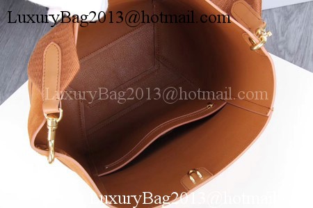 CELINE Sangle Seau Bag in Suede Leather C3371 Wheat