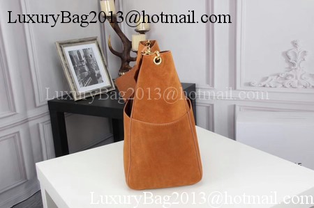 CELINE Sangle Seau Bag in Suede Leather C3371 Wheat