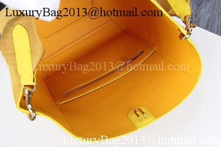 CELINE Sangle Seau Bag in Suede Leather C3371 Yellow