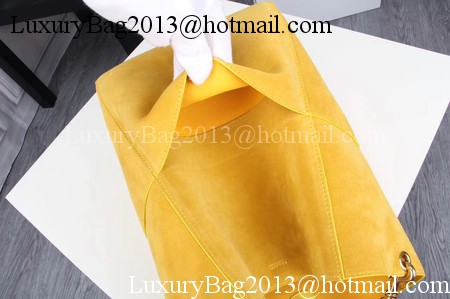 CELINE Sangle Seau Bag in Suede Leather C3371 Yellow