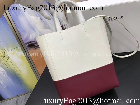 Celine Cabas Phantom Bags Original Leather C3365 OffWhite&Red