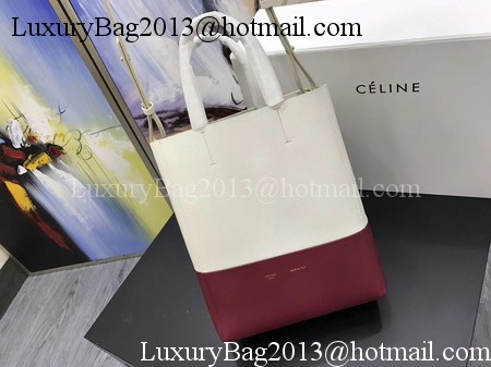 Celine Cabas Phantom Bags Original Leather C3365 OffWhite&Red