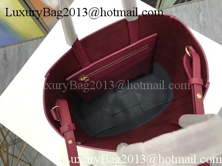 Celine Cabas Phantom Bags Original Leather C3365 Wine&Black