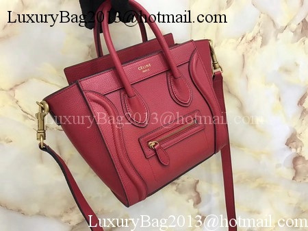 Celine Luggage Nano Tote Bag Original Leather CA3560 Red
