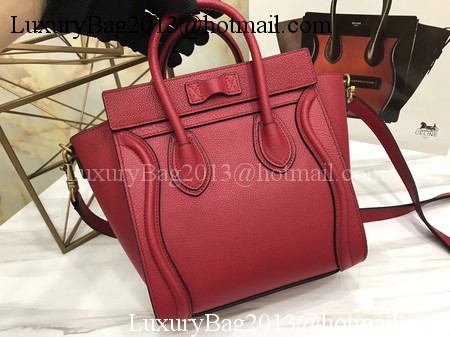 Celine Luggage Nano Tote Bag Original Leather CA3560 Red