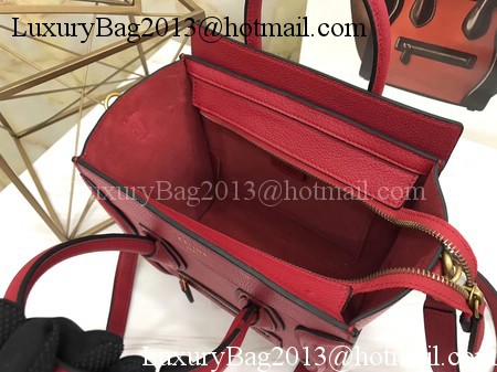 Celine Luggage Nano Tote Bag Original Leather CA3560 Red