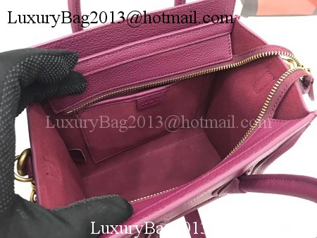 Celine Luggage Nano Tote Bag Original Leather CA3560 Wine