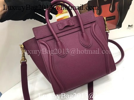 Celine Luggage Nano Tote Bag Original Leather CA3560 Wine