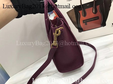 Celine Luggage Nano Tote Bag Original Leather CA3560 Wine