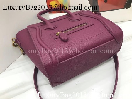 Celine Luggage Nano Tote Bag Original Leather CA3560 Wine