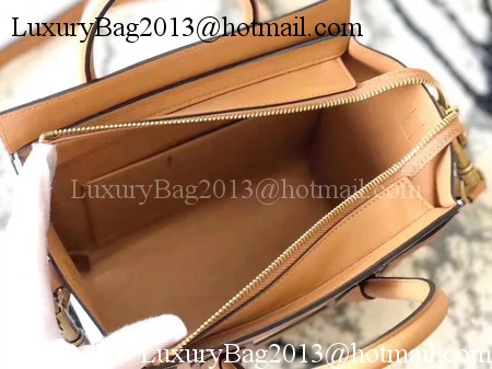 Celine Luggage Nano Tote Bag Original Leather CB3560 Apricot&Brown&Blue