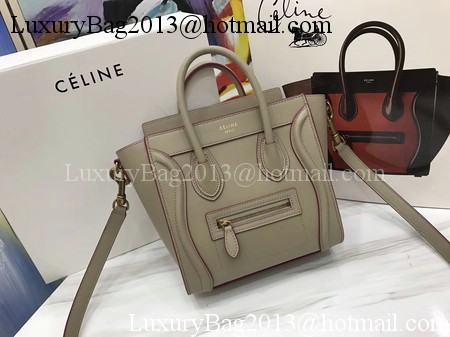 Celine Luggage Nano Tote Bag Original Leather CB3560 Apricot&Rose