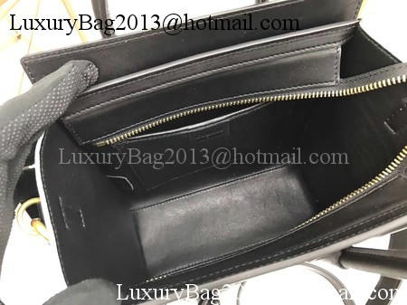 Celine Luggage Nano Tote Bag Original Leather CB3560 Blue&Apricot&Black