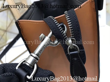 Celine Luggage Nano Tote Bag Original Leather CB3560 Brown&Black&Apricot