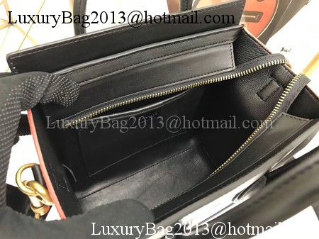 Celine Luggage Nano Tote Bag Original Leather CB3560 Purple&Brown&Black