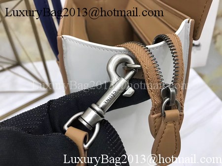 Celine Luggage Nano Tote Bag Original Leather CB3560 White&Brown&Blue
