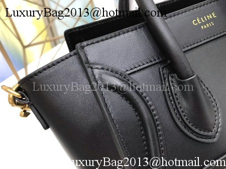 Celine Luggage Nano Tote Bag Original Leather CC3560 Black