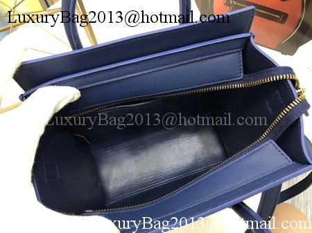 Celine Luggage Nano Tote Bag Original Leather CC3560 Blue